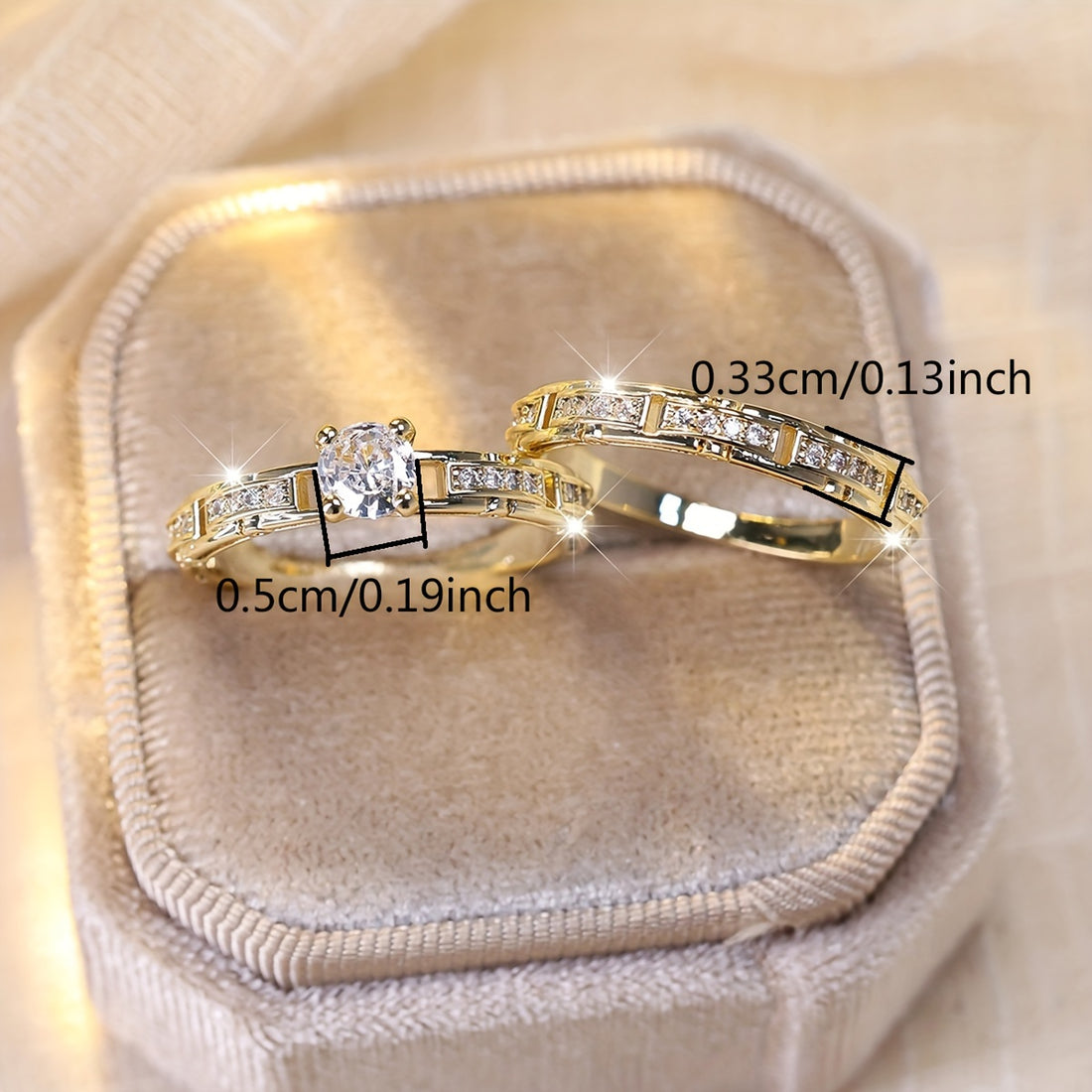 Elegant 2-Piece Gold-Plated Ring Set