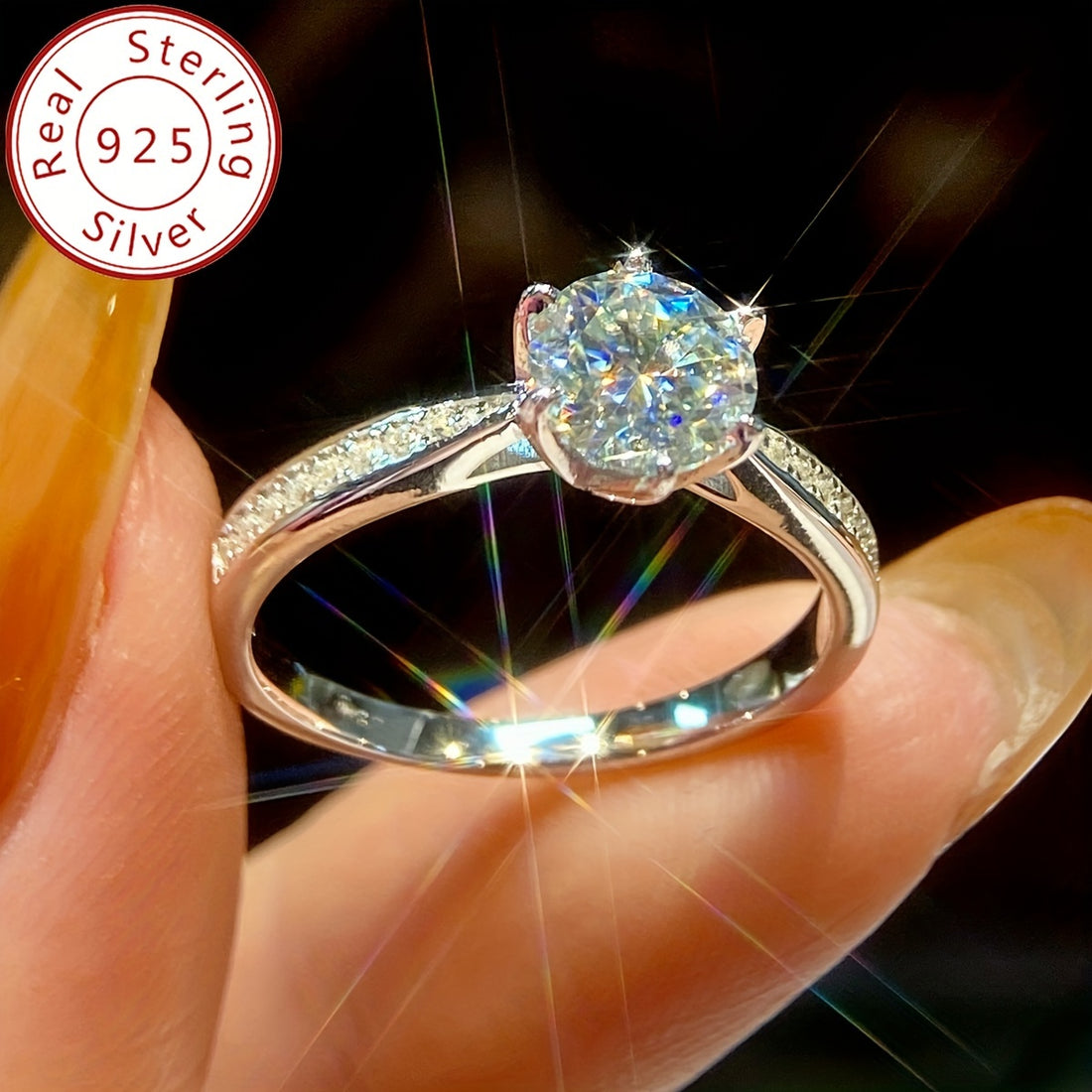 Brilliant Solitaire Moissanite Ring