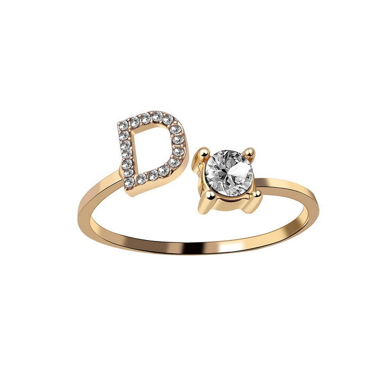 Personalized Initial Diamond Ring