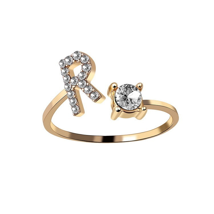 Personalized Initial Diamond Ring