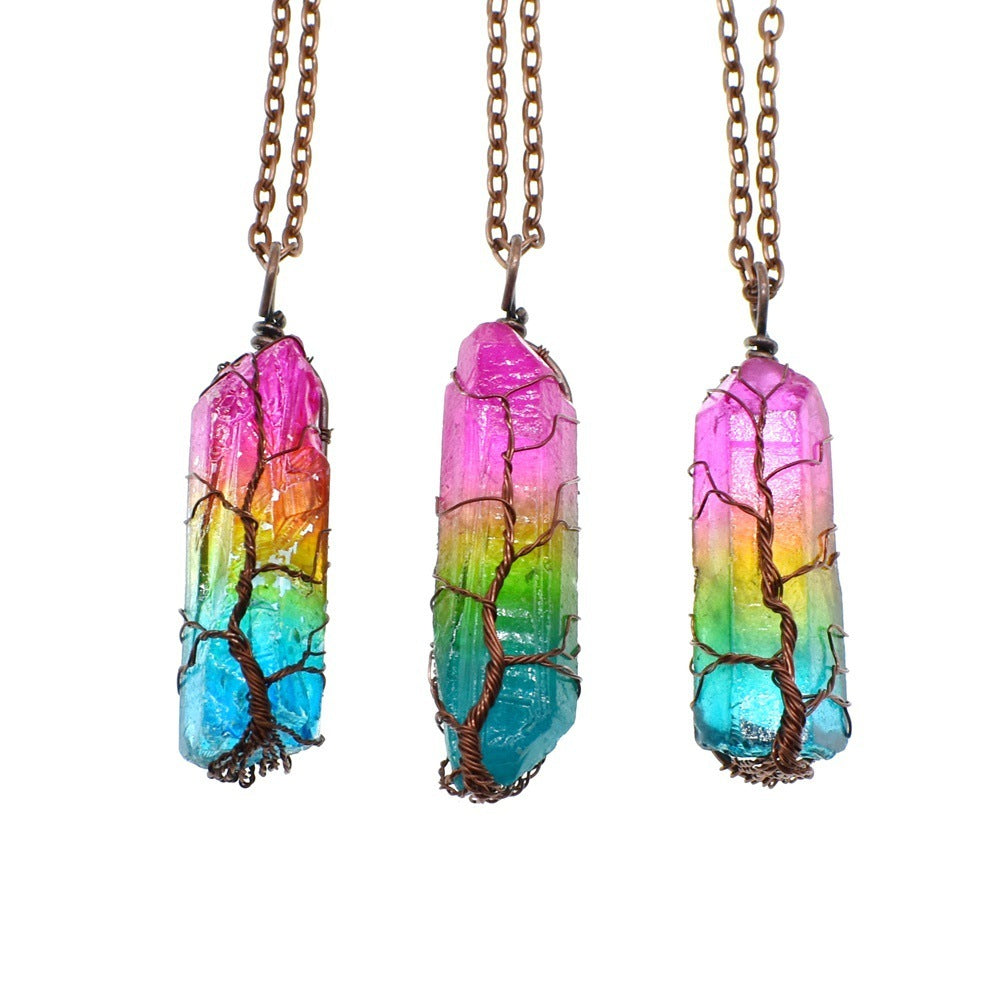 Handcrafted Crystal Wire-Wrapped Pendants