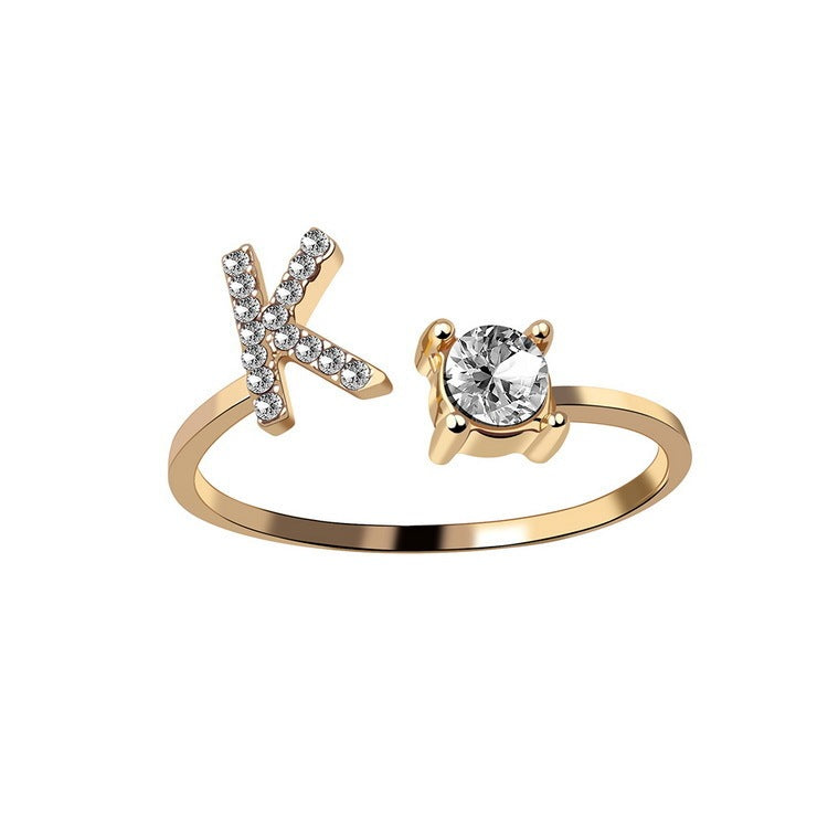 Personalized Initial Diamond Ring