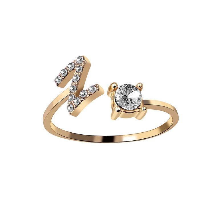 Personalized Initial Diamond Ring