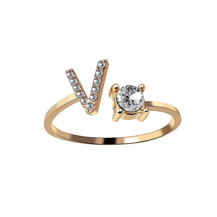 Personalized Initial Diamond Ring