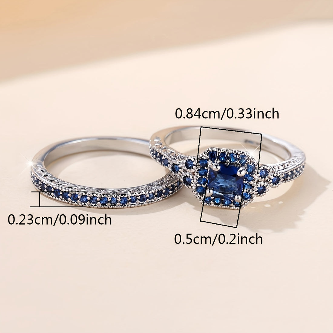 Exquisite Dark Blue Sapphire Bridal Set