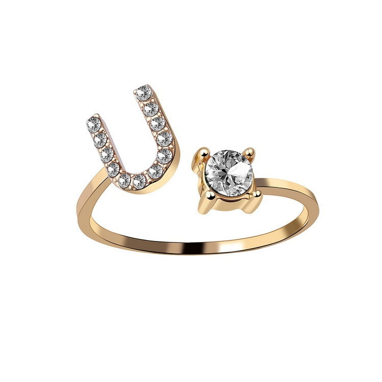 Personalized Initial Diamond Ring