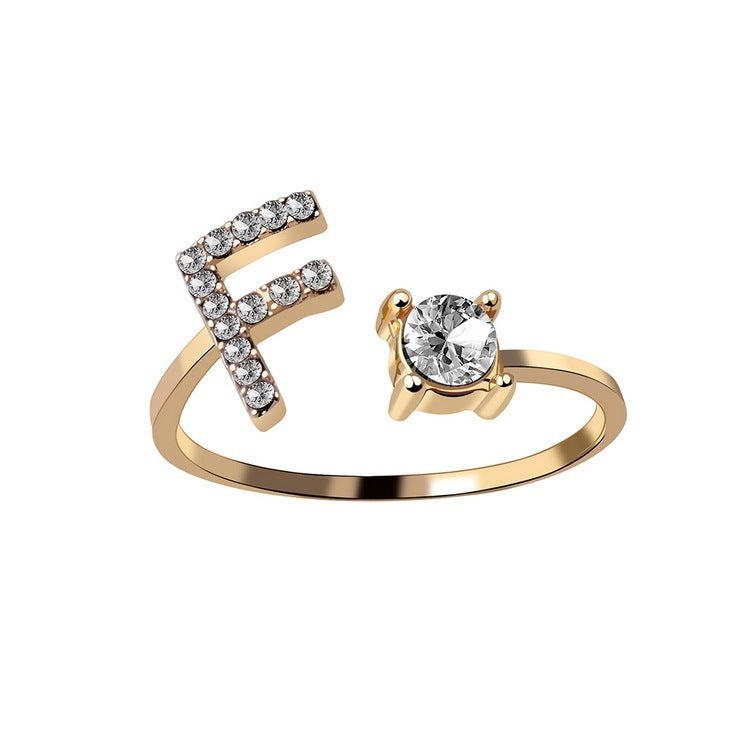 Personalized Initial Diamond Ring