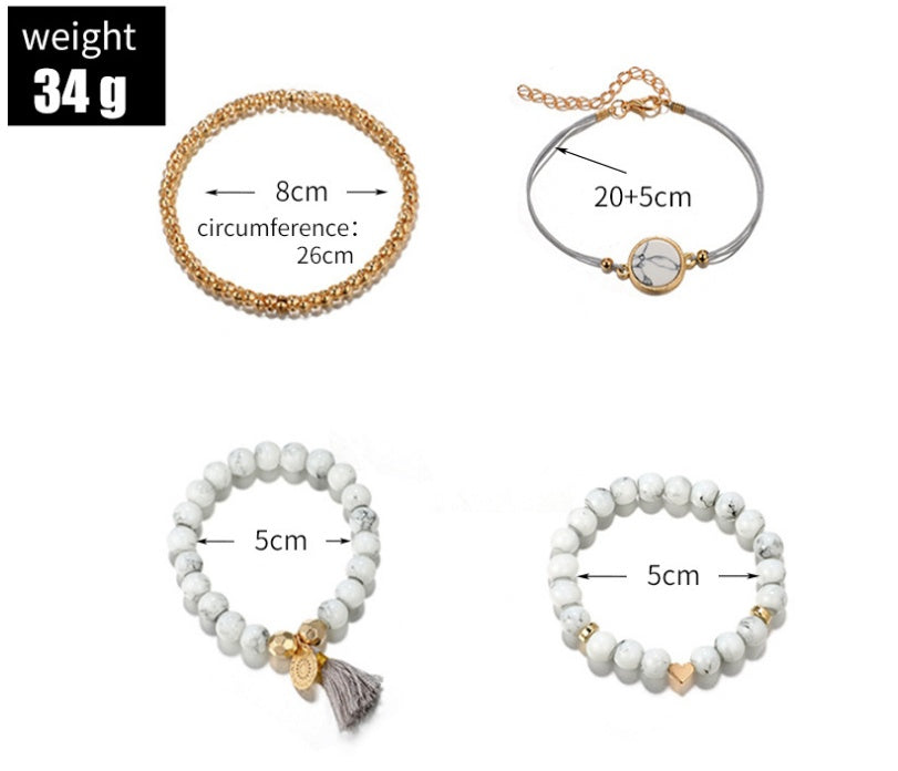 Marble Charm Bracelet Set