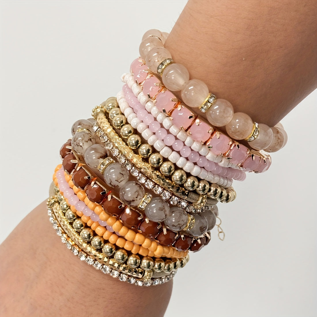 Elegant Multi-Layered Beaded Bracelet Set