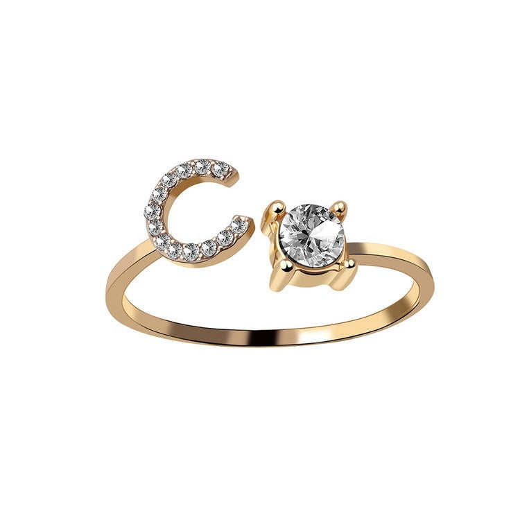 Personalized Initial Diamond Ring