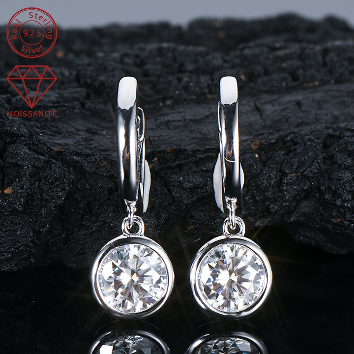 Sterling Silver Moissanite Drop Earrings