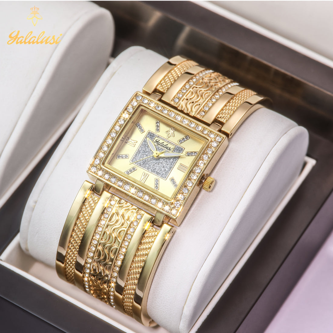 Women's Watch Luxury Crystal Golden Quartz Wrist Watch For Women