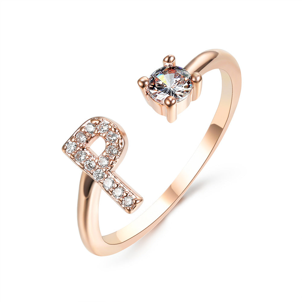 Personalized Initial Diamond Ring