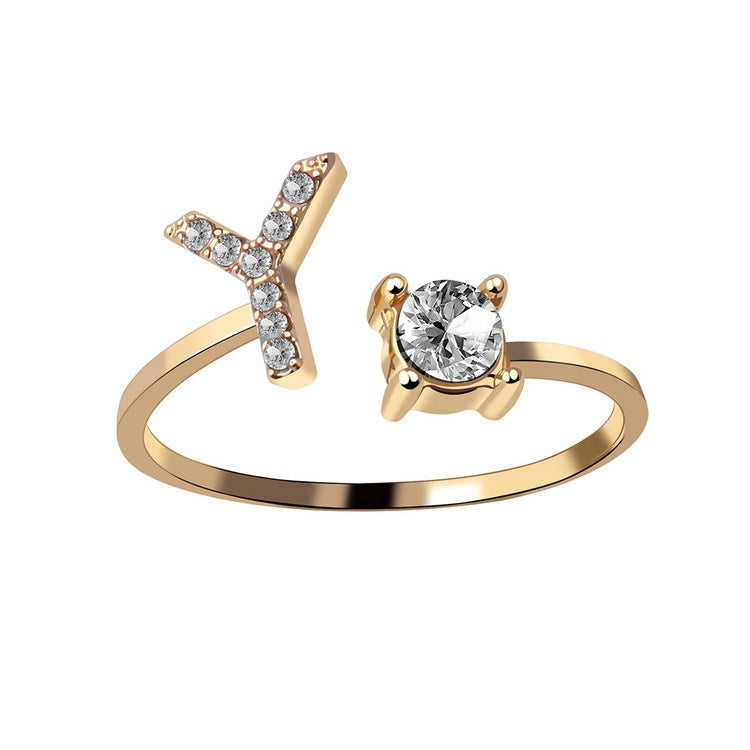 Personalized Initial Diamond Ring