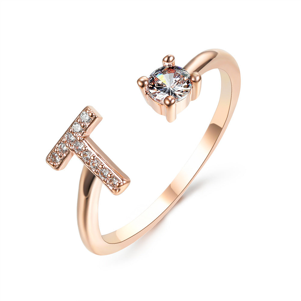 Personalized Initial Diamond Ring