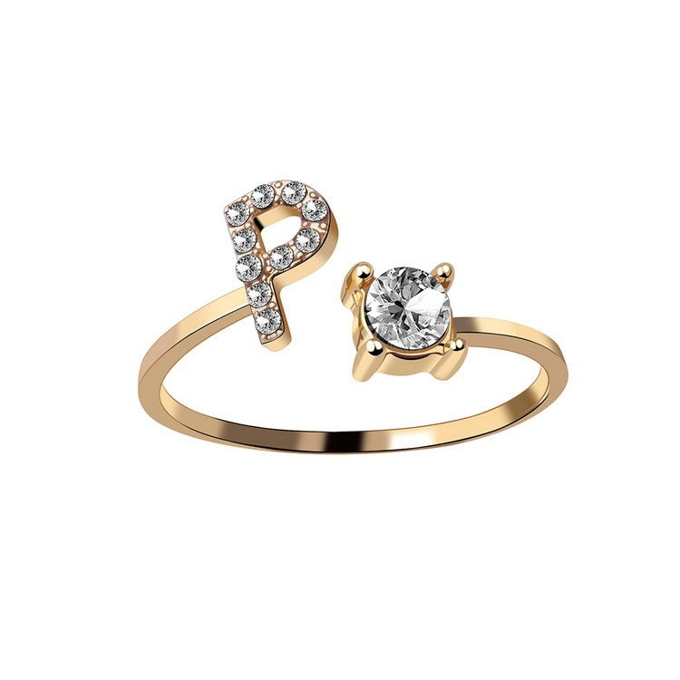 Personalized Initial Diamond Ring