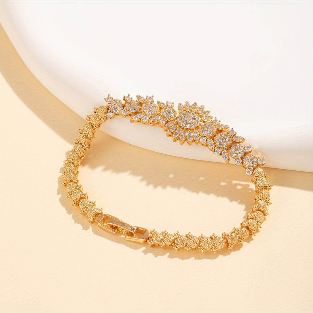 Dazzling Sunflower Crystal Bracelet Set