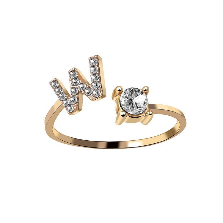 Personalized Initial Diamond Ring