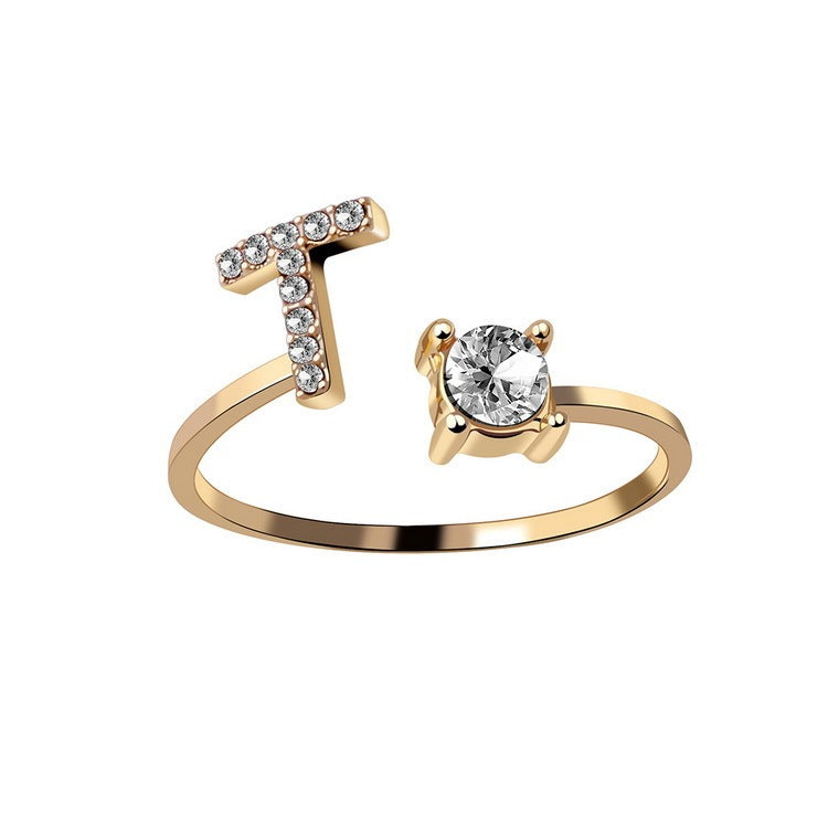 Personalized Initial Diamond Ring