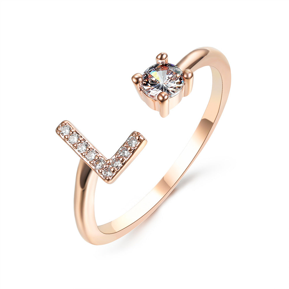 Personalized Initial Diamond Ring