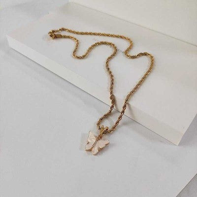 Simple Cute Sweet Color Butterfly Clavicle Chain