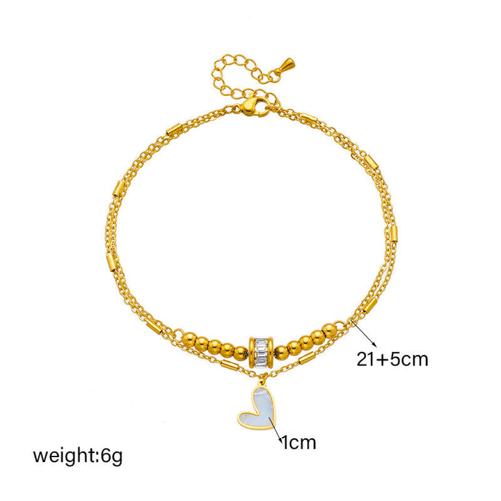 Elegant Gold-Plated Heart Charm Bracelet