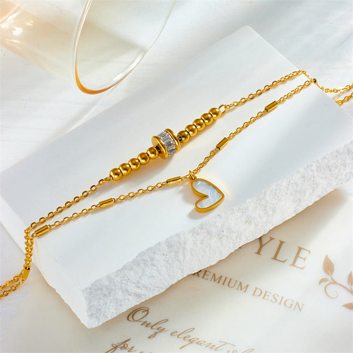 Elegant Gold-Plated Heart Charm Bracelet