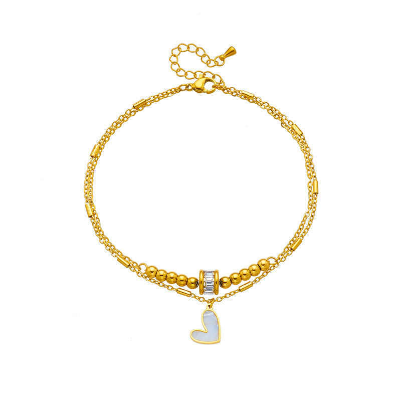 Elegant Gold-Plated Heart Charm Bracelet