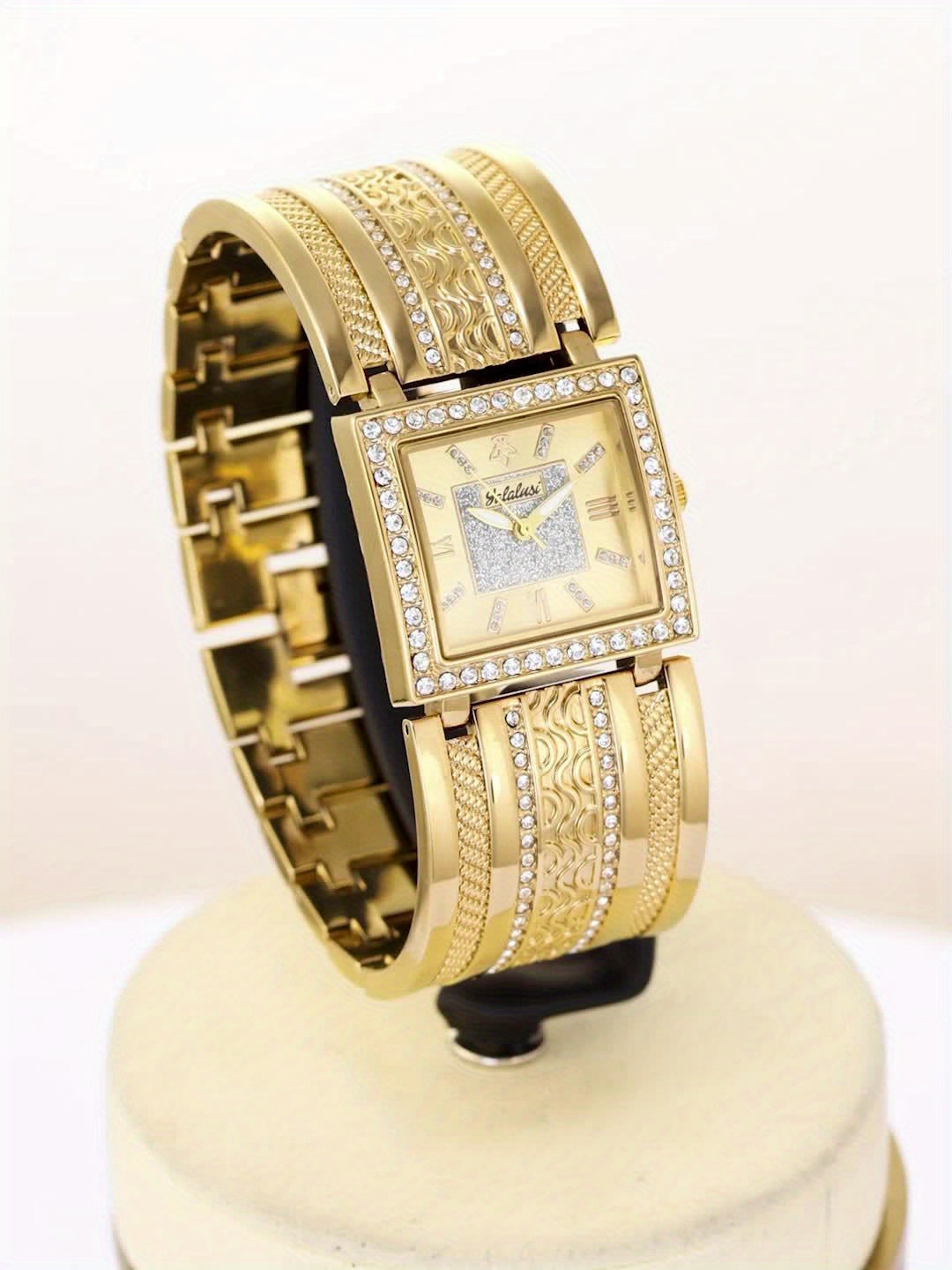 Women's Watch Luxury Crystal Golden Quartz Wrist Watch For Women