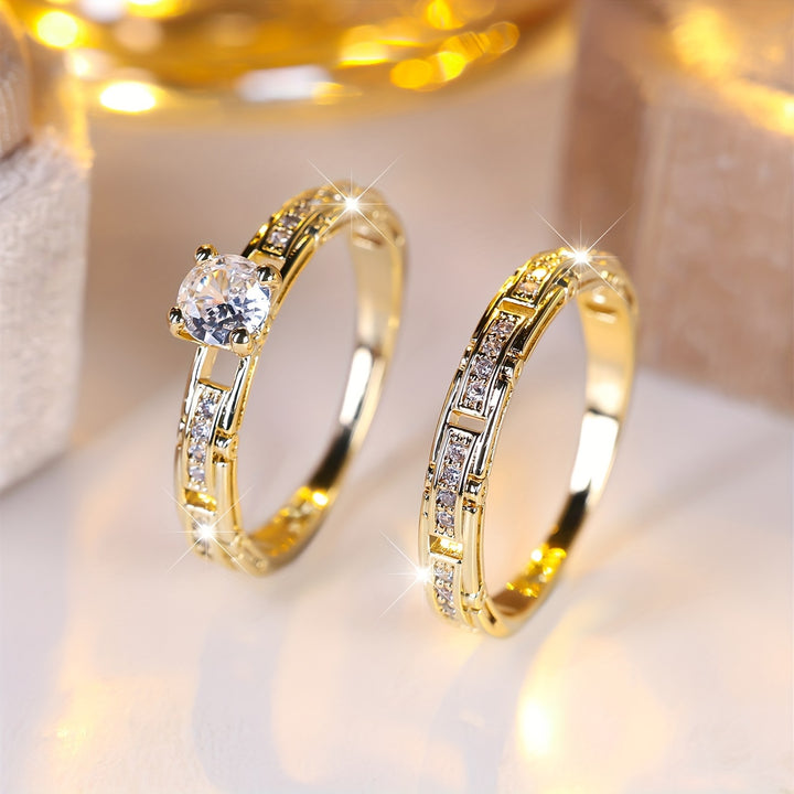 Elegant 2-Piece Gold-Plated Ring Set