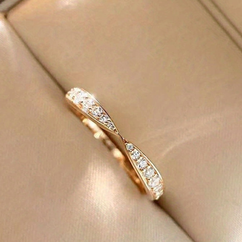 18K Gold-Plated Infinity Band with Clear Crystals