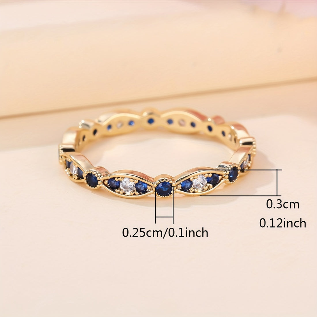 Elegant Sapphire & Diamond Gold Eternity Band