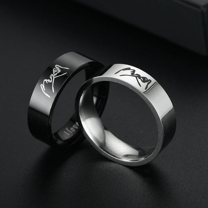 Titanium Steel Couple Simple Niche Couple Couple Ring