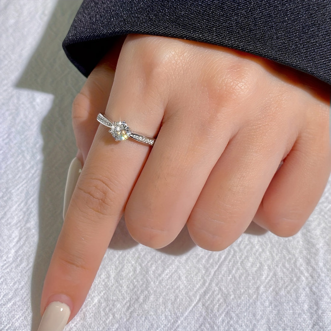 Brilliant Solitaire Moissanite Ring