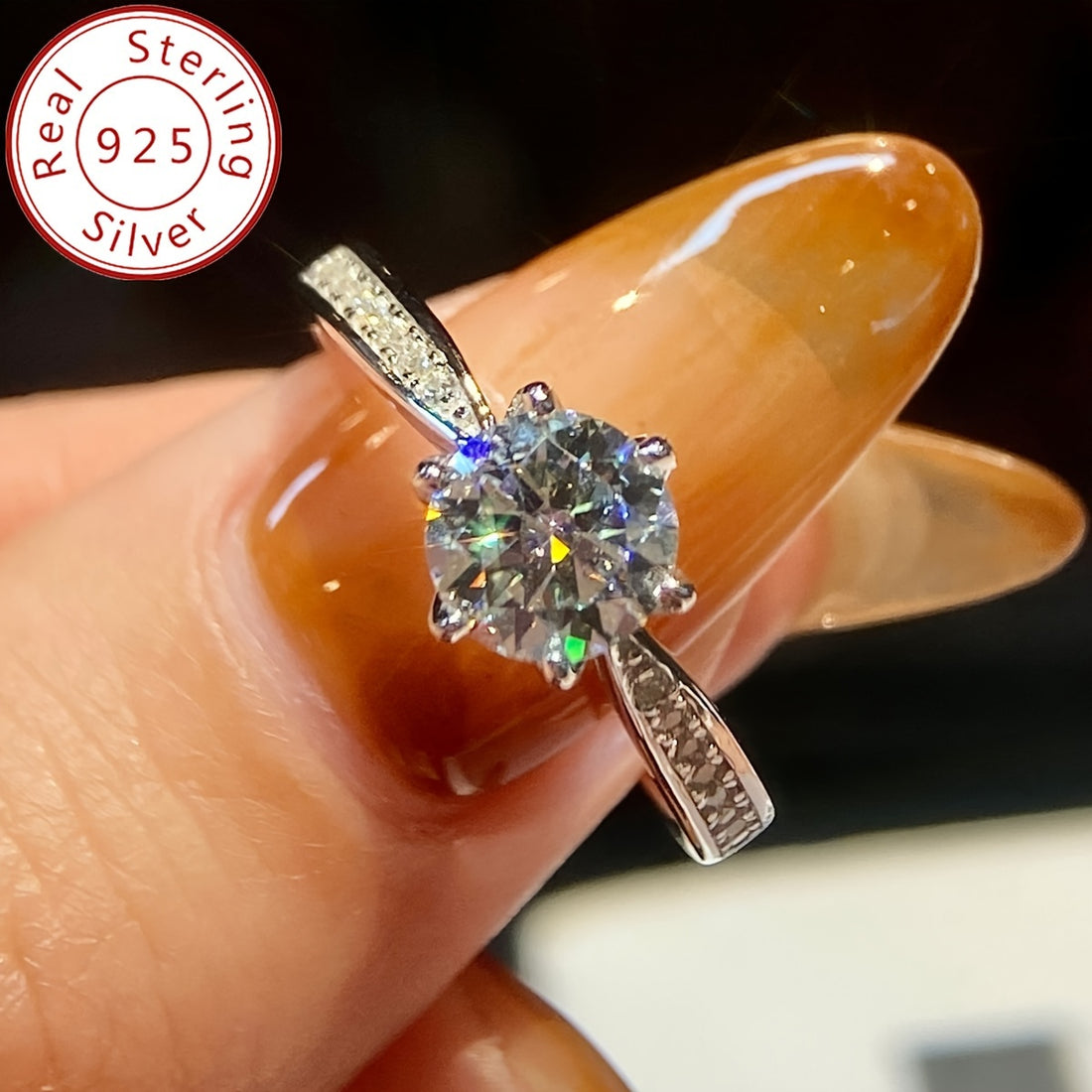 Brilliant Solitaire Moissanite Ring