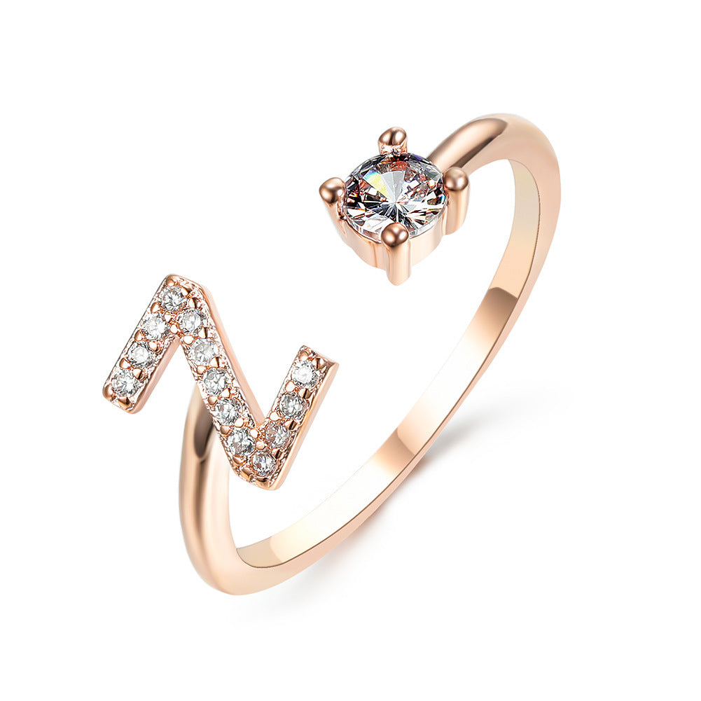 Personalized Initial Diamond Ring