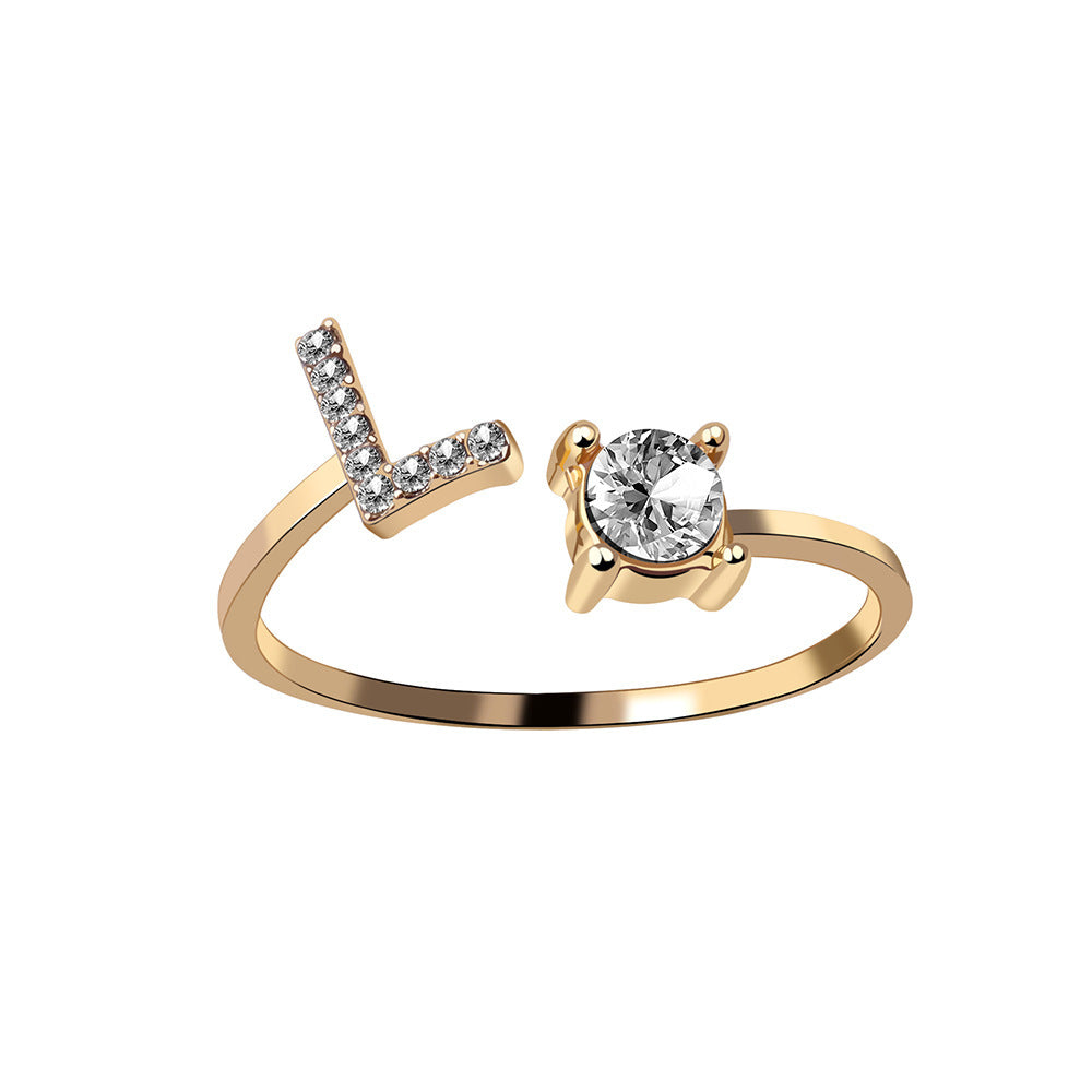 Personalized Initial Diamond Ring