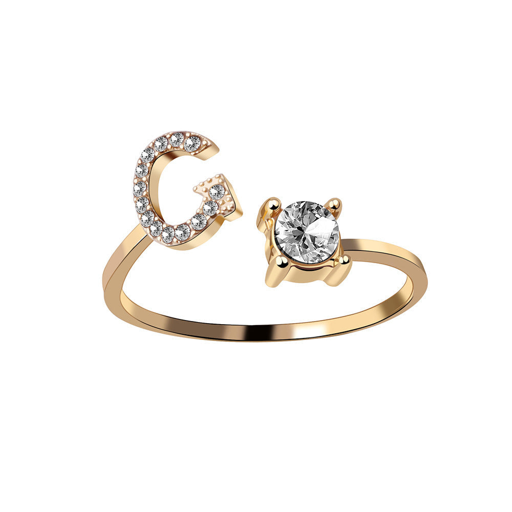 Personalized Initial Diamond Ring