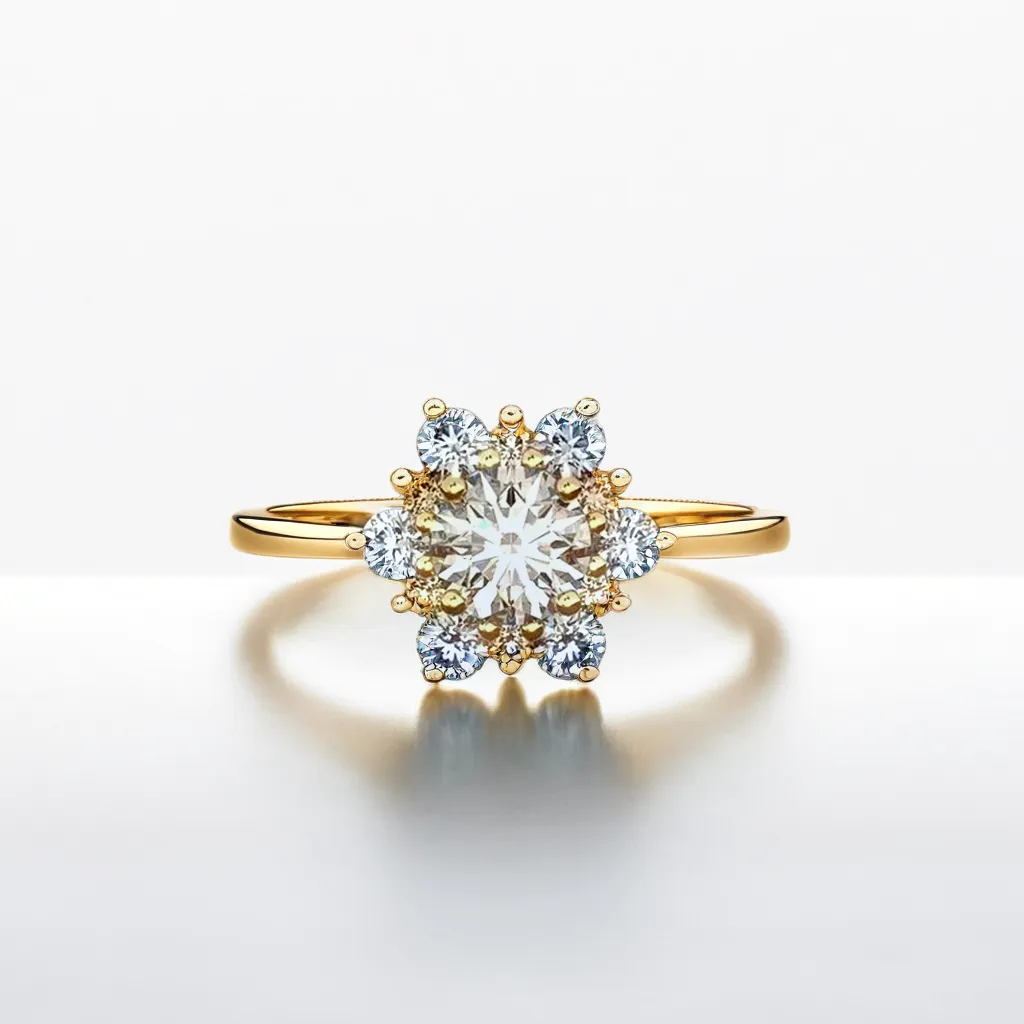 Dazzling Flower-Shaped Wedding Ring