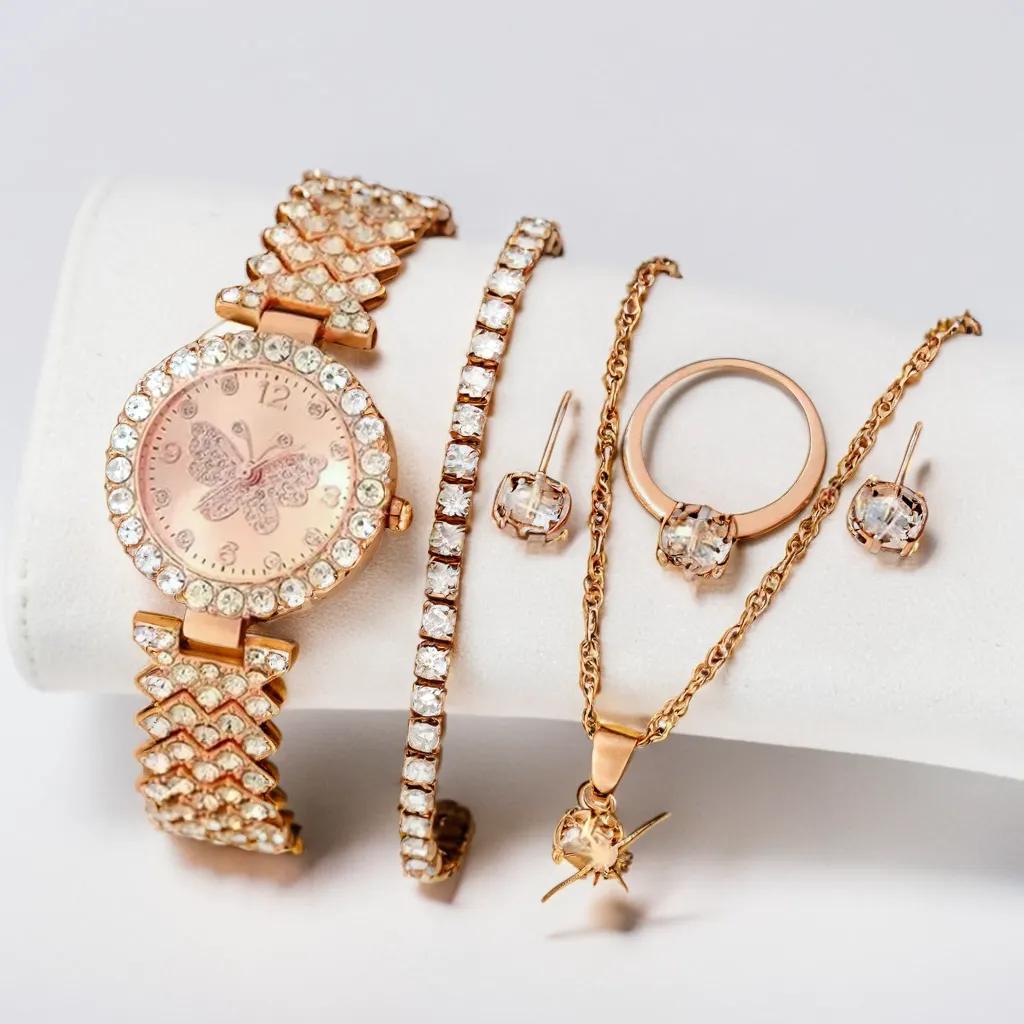 Rose Gold Luxury 6pcs Jewelry Set