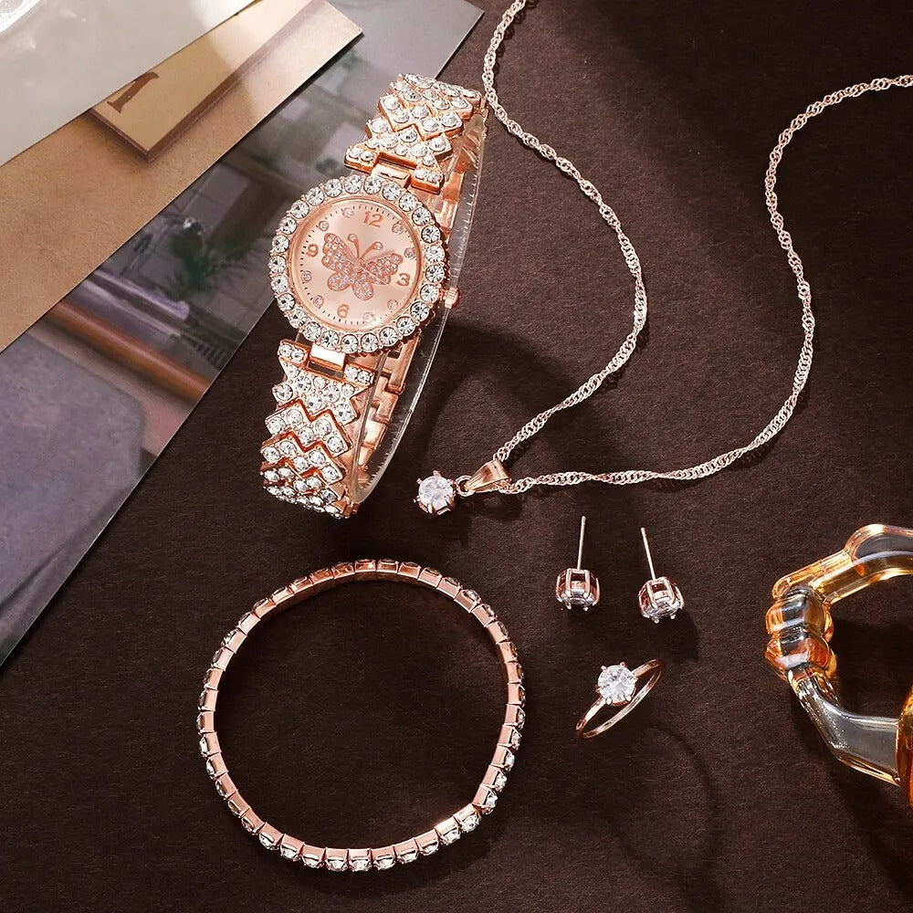 Rose Gold Luxury 6pcs Jewelry Set