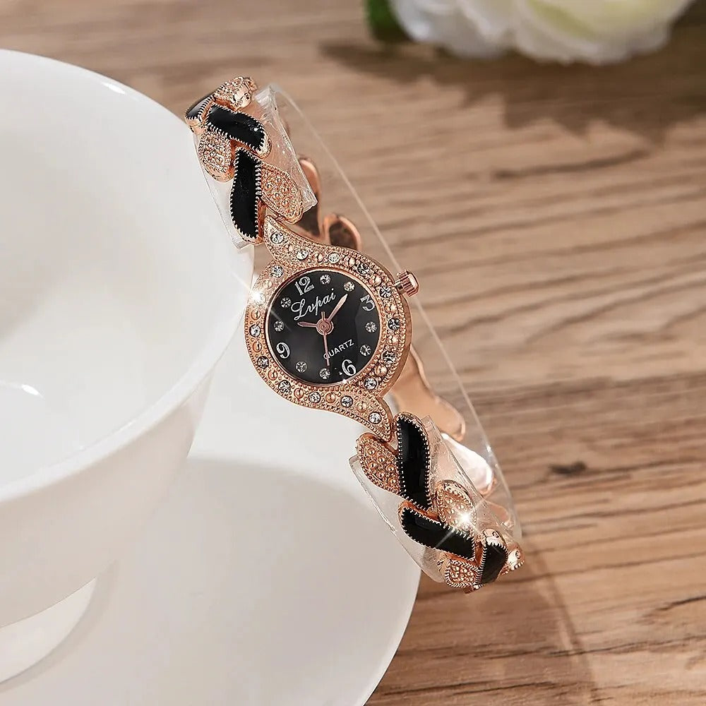 Rhinestone Dial Women's Watch & Bracelet Set