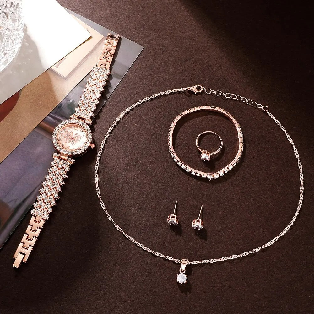 Rose Gold Luxury 6pcs Jewelry Set